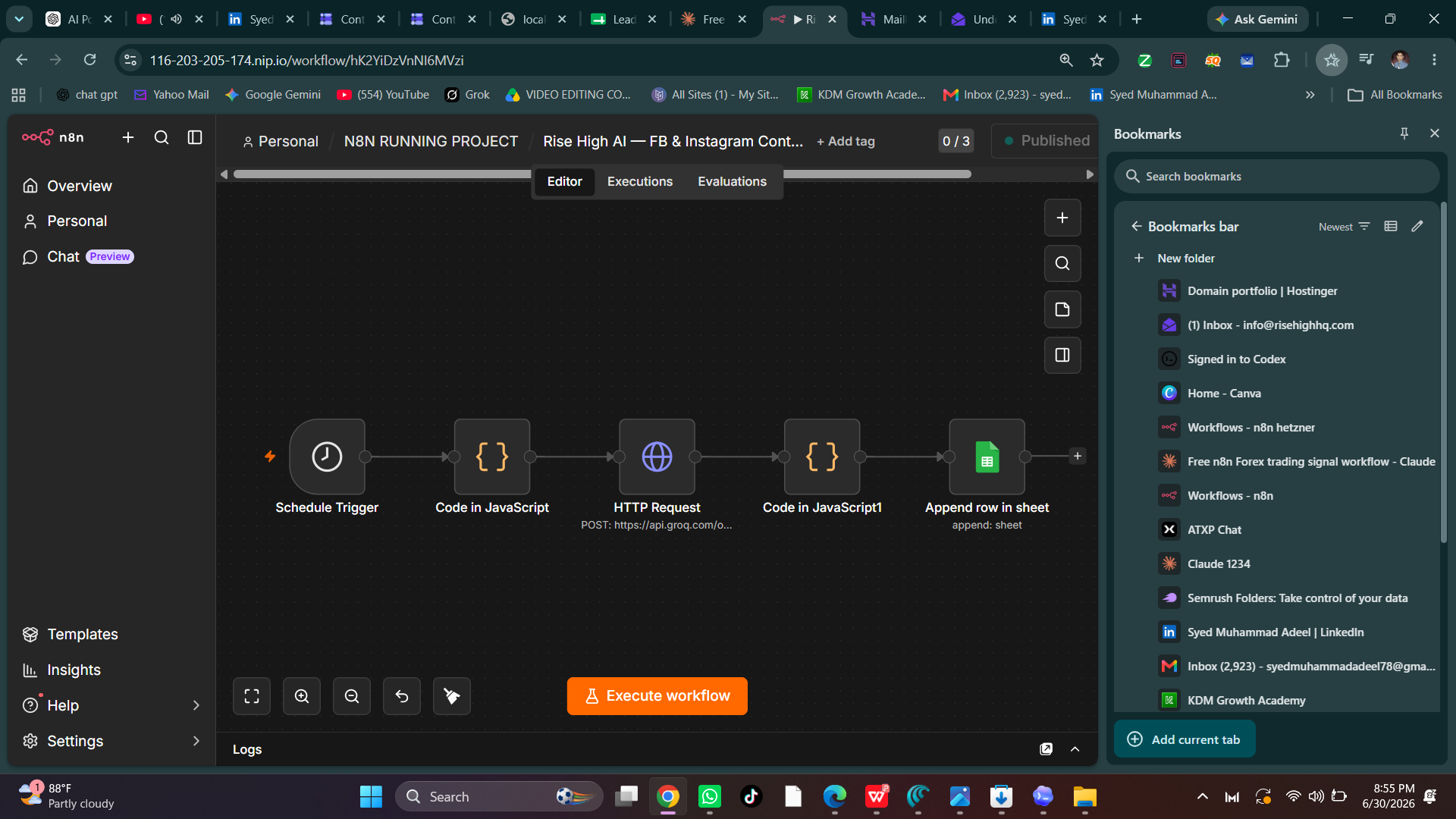 AI Social Media Automation n8n workflow